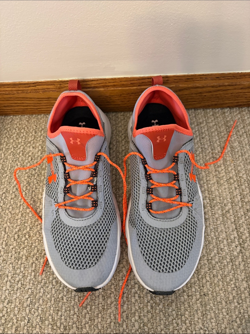 Under Armour Micro G Men’s Running Shoes Gray Orange Size 10